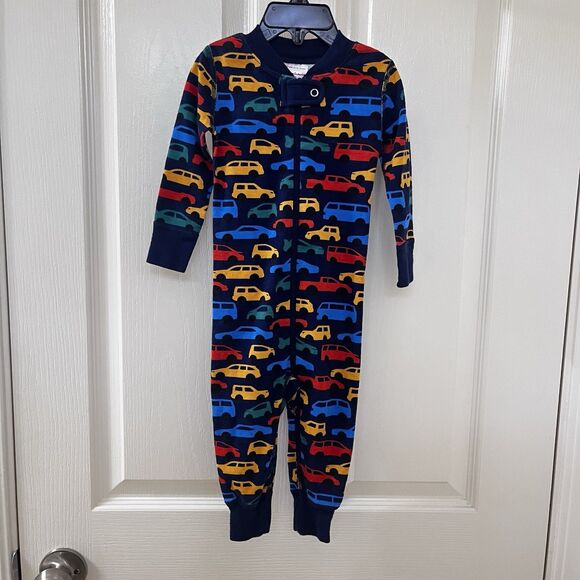Hanna Andersson Zip Sleeper Traffic Jam Cars Organic Cotton Size 75 US 12-18 Mos - Picture 1 of 8